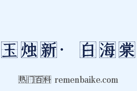 玉烛新·白海棠是什么意思的图片